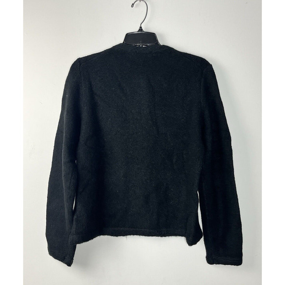 J Crew Textured Sweater Lady Jacket Small Black Gold Relaxed Classic Old Money - Picture 2 of 9